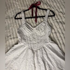 Mini bodice top white lace dress